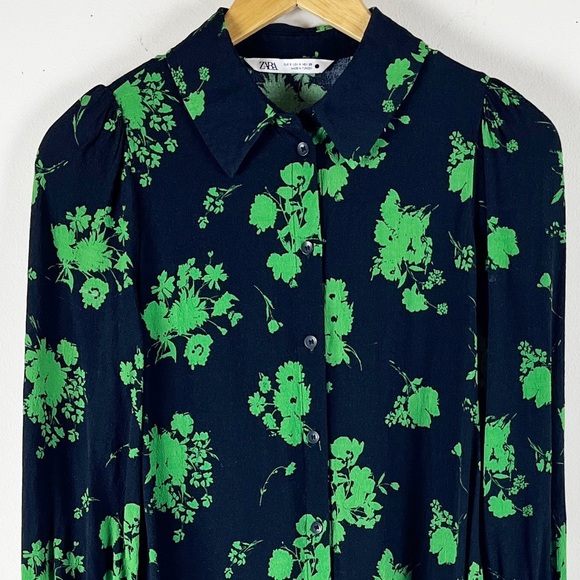2/$20 ZARA Floral Mini Shirt Dress S - Picture 4 of 5